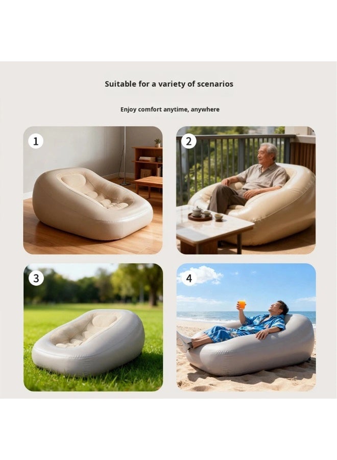 Toby's Toby’s Inflatable Flocked Air Lounger Sofa 160x73x40cm Portable Air Couch Bed, Lightweight Lounge Chair for Sleeping, Gaming, Reading, Indoor Outdoor Travel & Camping - Image 4