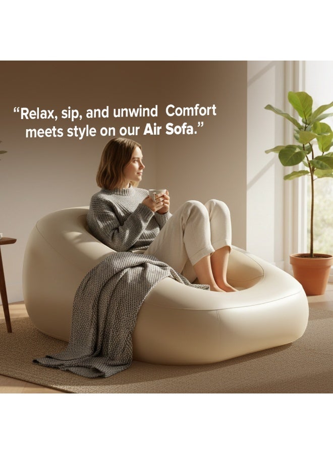 Toby's Toby’s Inflatable Flocked Air Lounger Sofa 160x73x40cm Portable Air Couch Bed, Lightweight Lounge Chair for Sleeping, Gaming, Reading, Indoor Outdoor Travel & Camping - Image 2