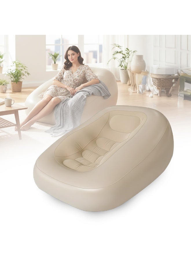 Toby's Toby’s Inflatable Flocked Air Lounger Sofa 160x73x40cm Portable Air Couch Bed, Lightweight Lounge Chair for Sleeping, Gaming, Reading, Indoor Outdoor Travel & Camping - Image 1