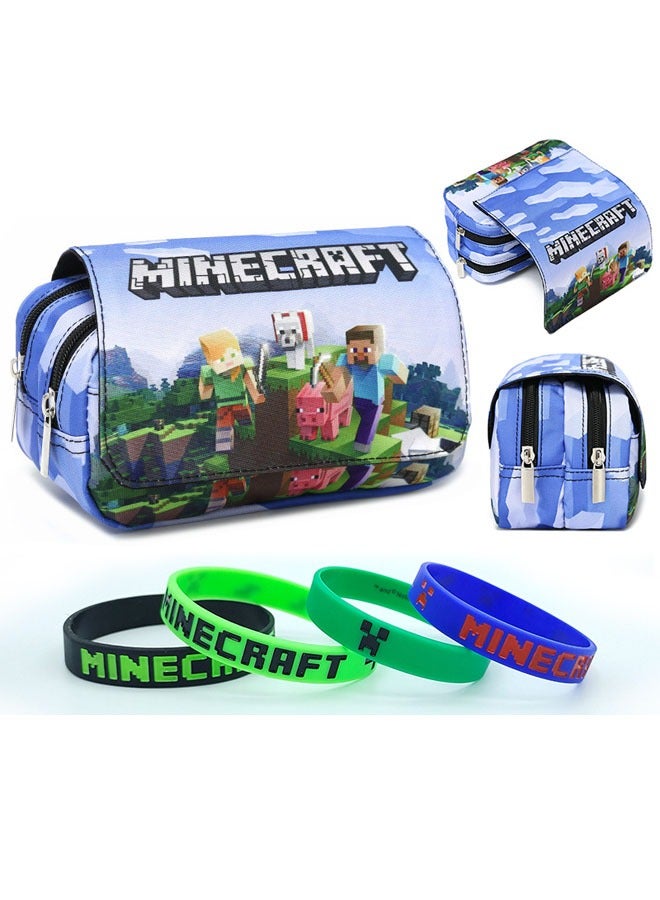 general Minecraft Printed Pencil Case For Game Lovers Double Pencil Case Stationery Storage Box Suitable for teens, children, boys and girls - Image 1