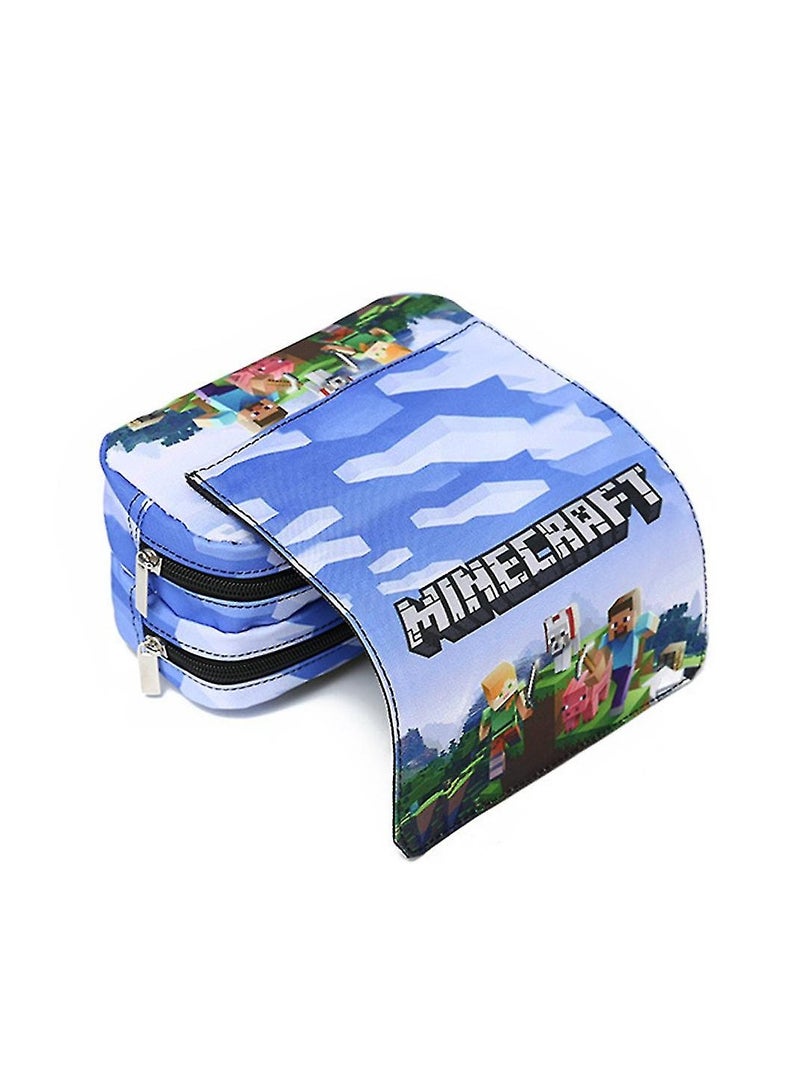 general Minecraft Printed Pencil Case For Game Lovers Double Pencil Case Stationery Storage Box Suitable for teens, children, boys and girls - Image 4