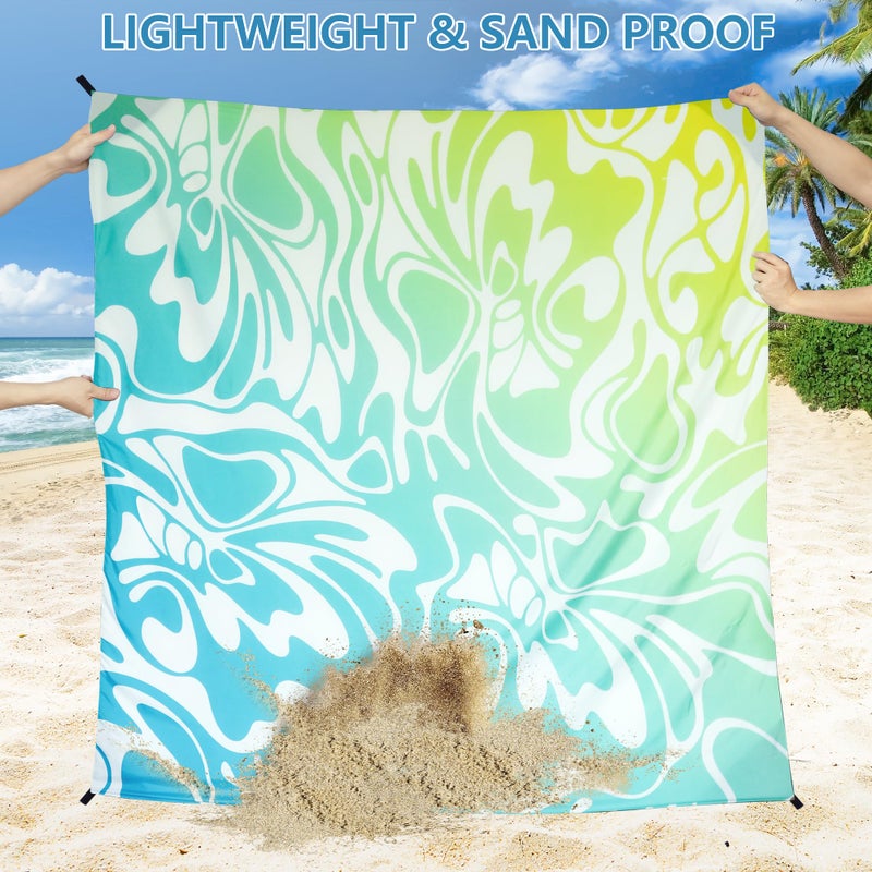 WIWIGO Beach Blanket Waterproof Sandproof Beach Mat 79" X 83"/10'x9'for 2-8 Adults Quick Drying Outdoor Picnic Mat Beach Accessories for Travel, Camping, Hiking - Image 4