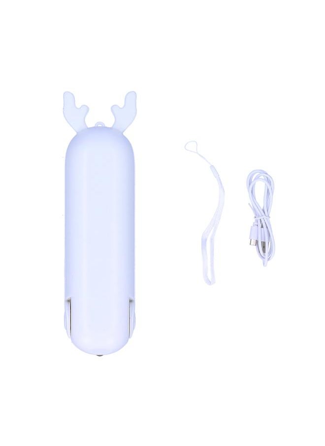 Thoraya - Handheld Fan Chargeable Portable Foldable Mini Cooling Device with Emergency FlashlightWhite - Image 1