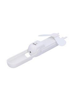 Thoraya Handheld Fan Chargeable Portable Foldable Mini Cooling Device with Emergency FlashlightWhite  - Image 5