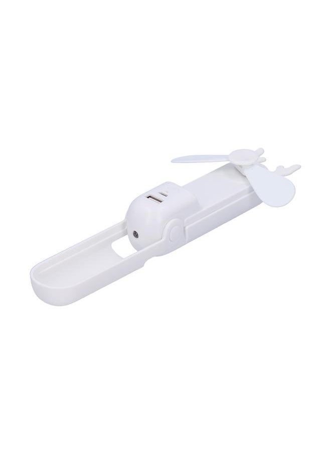 Thoraya - Handheld Fan Chargeable Portable Foldable Mini Cooling Device with Emergency FlashlightWhite - Image 1