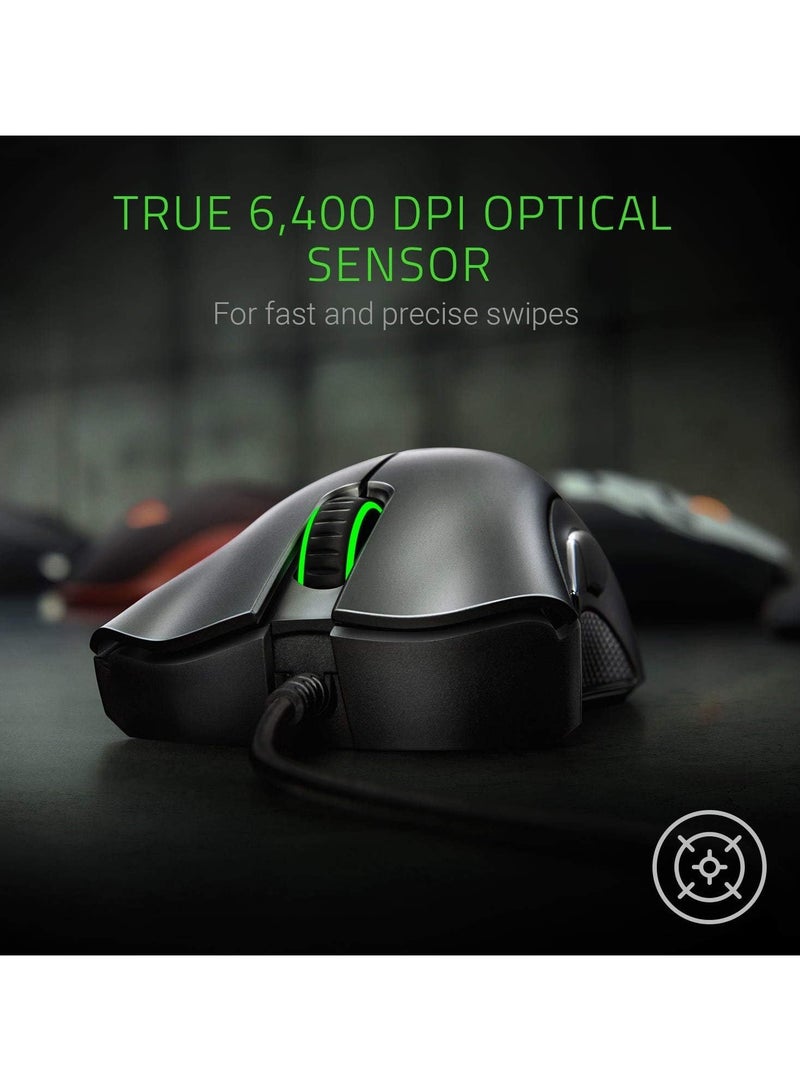 Essential Gaming Mouse 6400 DPI Optical Sensor 5 Programmable ons Mechanical Switches Rubber Side Grips - Image 2