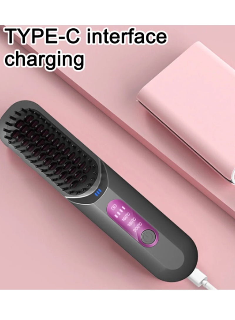 Wireless hair straightener ion non-damaging straightener pin curling iron portable comb fluffer - Image 5