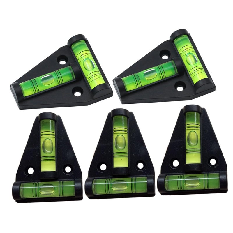 5pcs Mini Triangle T Shape Bubble Level Set With Mounting Holes For Vertical Horizontal Measurement - Image 2