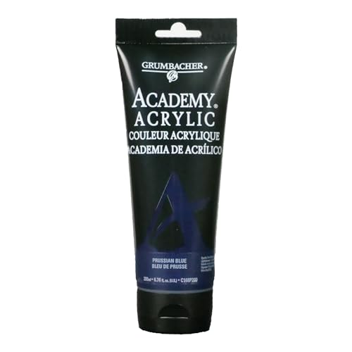 Grumbacher Academy Acrylic Paint Gloss 200ml68 oz Plastic Tube Prussian Blue C168P200 - Image 1