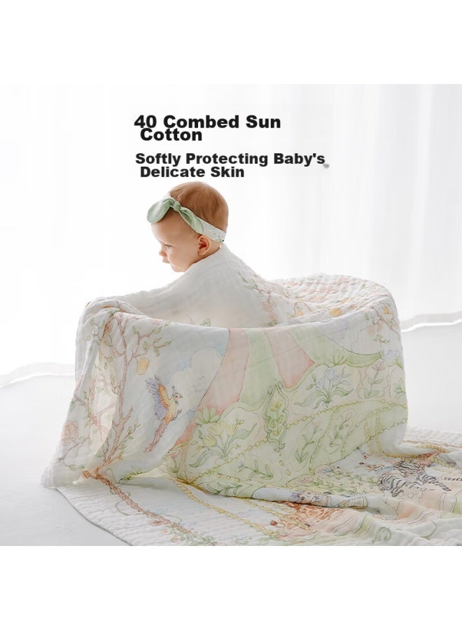 Bubble Tree Newborn Six-layer Gauze Bath Towel, Baby Ultra-soft 100% Pure Cotton Children's Bath Towel, All Seasons, 120*120cm - Image 1