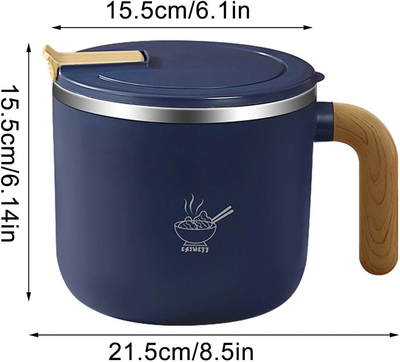 windforgecraft Soup Mug with Lid - Instant Noodle Bowl Ramen Cooker with Handle - Insulated Soup Bowl College Dorm Room Instant Noodle Cooking, Dishwasher - Image 4