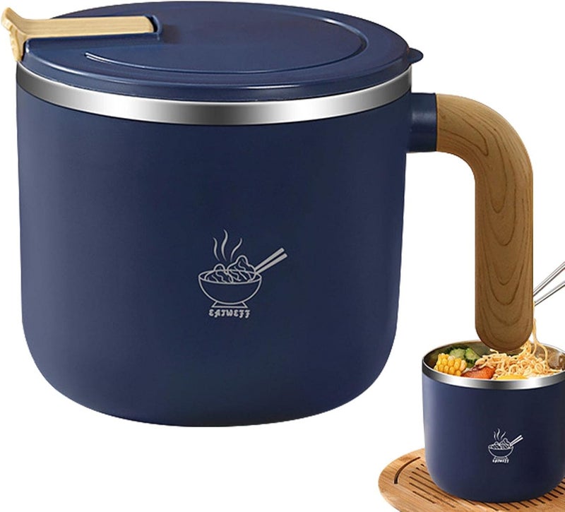 windforgecraft Soup Mug with Lid - Instant Noodle Bowl Ramen Cooker with Handle - Insulated Soup Bowl College Dorm Room Instant Noodle Cooking, Dishwasher - Image 1