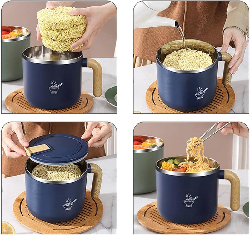 windforgecraft Soup Mug with Lid - Instant Noodle Bowl Ramen Cooker with Handle - Insulated Soup Bowl College Dorm Room Instant Noodle Cooking, Dishwasher - Image 2