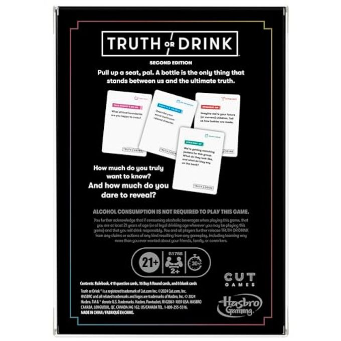 Truth or Drink Party Game by Cut I As Seen on TikTok, YouTube, and Snapchat | 410 Hilarious Questions | Ages 21+ | 2+ Players I Fun Games for Adults - Image 5