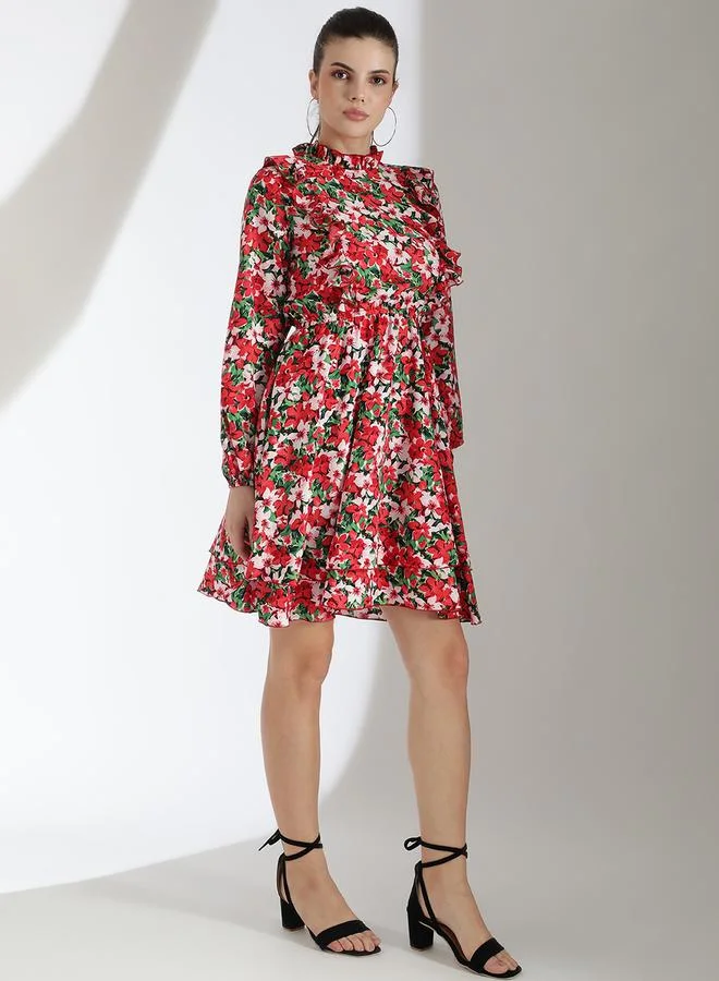 Kotty Floral Print Mini Dress