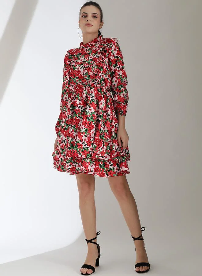 Kotty Floral Print Mini Dress