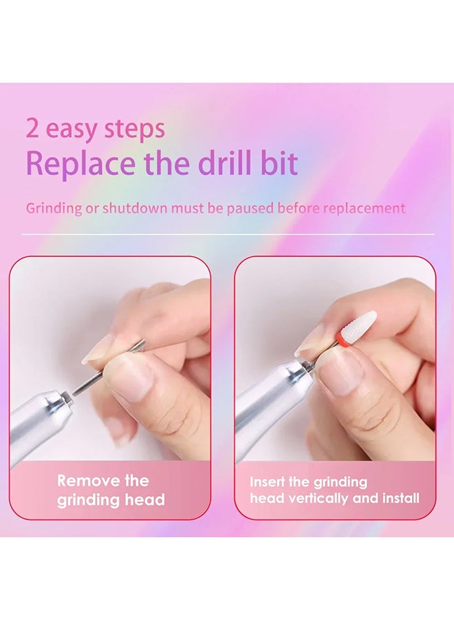 brunson Hurricane Professional Cordless Nail Drill Machine -  Portable Handheld Type - Smart Charging -35000 Rpm - Ultra Smooth - Quit & Vibration Free Bhurp - Image 5