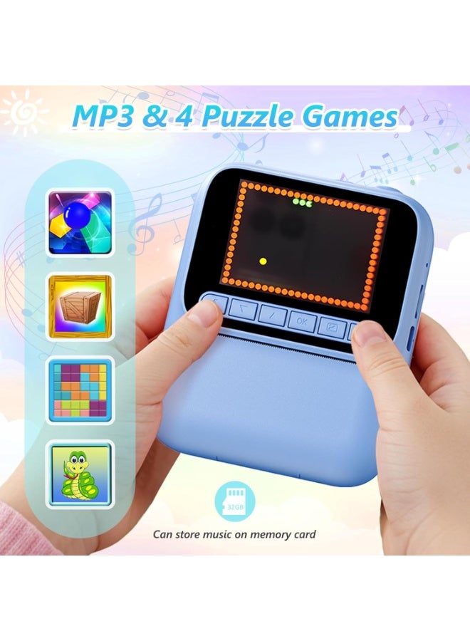 BlueFire Kids Instant Print Camera with 2.4" IPS Screen, 4800W HD & 1080P Video – Thermal Printing Toy for Girls Boys, 4 Color Paper Rolls, Games, MP3, 2000mAh Battery, 128GB Expandable, Creative Gift for Ages 3-12 - Image 3