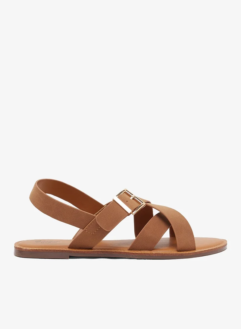 جينجر صنادل مسطحة بحزام خلفي