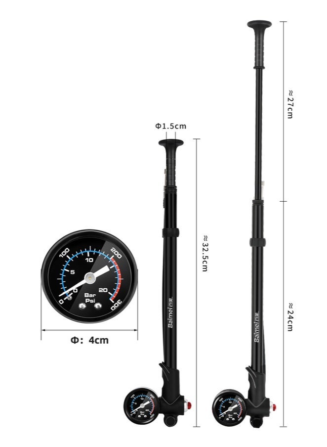 مضخة هواء  بضغط 300 PSI للشوكة الأمامية، ممتص صدمات، مضخة دراجات هوائية - Image 2