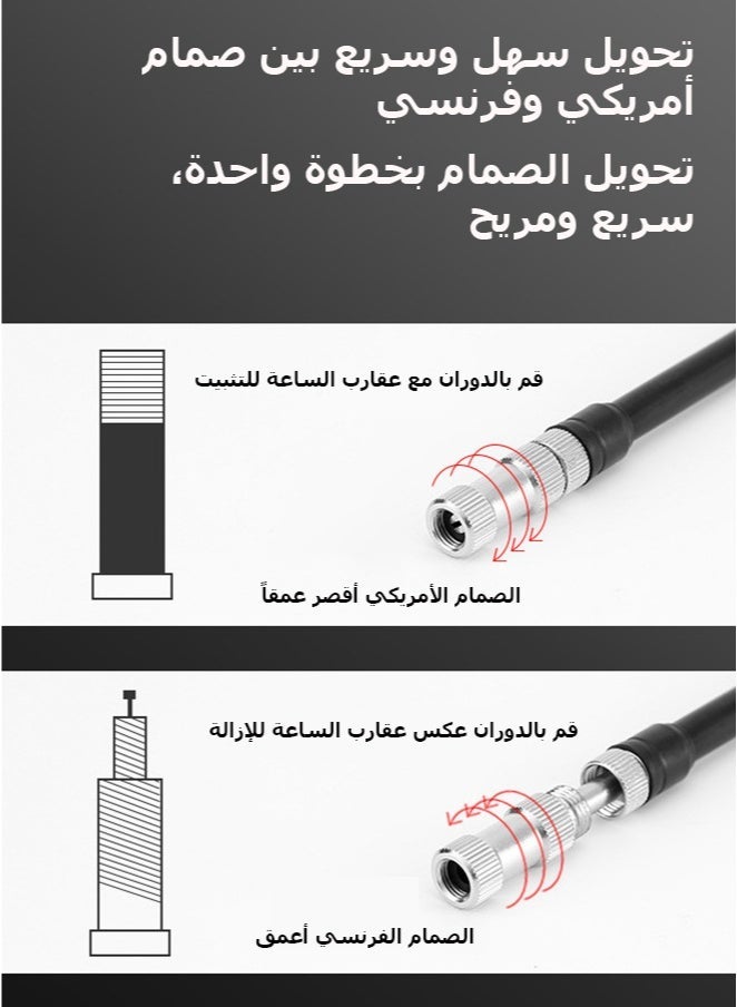 مضخة هواء  بضغط 300 PSI للشوكة الأمامية، ممتص صدمات، مضخة دراجات هوائية - Image 3