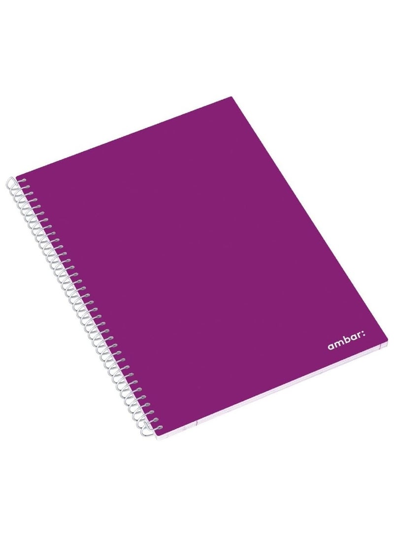 1-Piece A4 Size Single Lined Spiral Notebook Purple