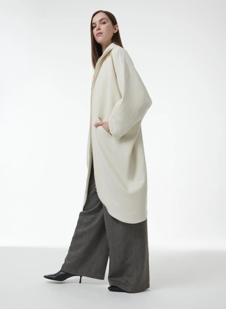 Leem High-Neck Tulip Hem Coat
