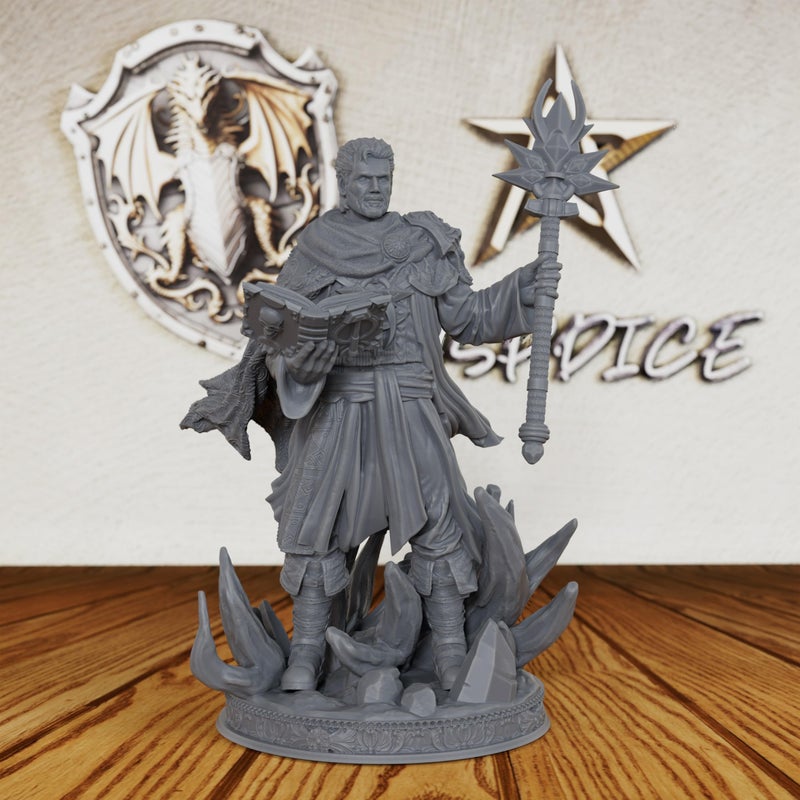 AUSPDICE Unpainted TTRPG Minis for Fantasy Role Playing Tabletop RPG Game 28mm Scale Miniature Figure for Dungeon Masters Human Miniatures Gaming RPG Accessory Wizard Loremaster AS260 - Image 3