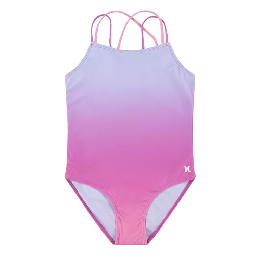 Hurley Girls' One Piece Swimsuit, China Rose, 8 - Image 1