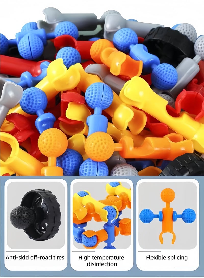 Children's building kit toys, 174 pcs building block construction toys, learning educational toys, DIY engineering toys, creative games for boys and girls aged 3-10, children's educational learning games, including storage bag*1, best gift, fun activity - Image 3