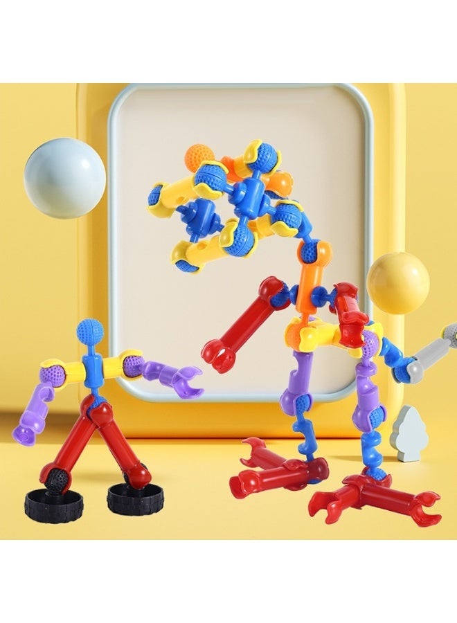 Children's building kit toys, 174 pcs building block construction toys, learning educational toys, DIY engineering toys, creative games for boys and girls aged 3-10, children's educational learning games, including storage bag*1, best gift, fun activity - Image 4