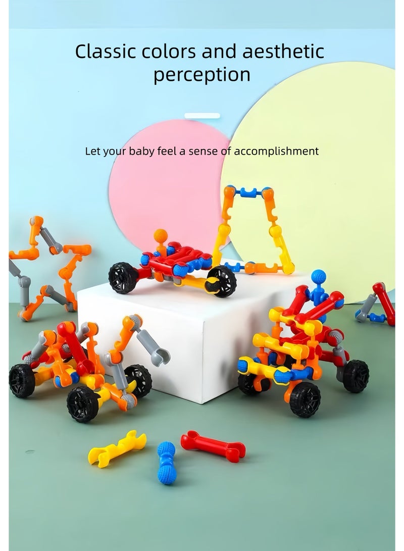 Children's building kit toys, 174 pcs building block construction toys, learning educational toys, DIY engineering toys, creative games for boys and girls aged 3-10, children's educational learning games, including storage bag*1, best gift, fun activity - Image 5