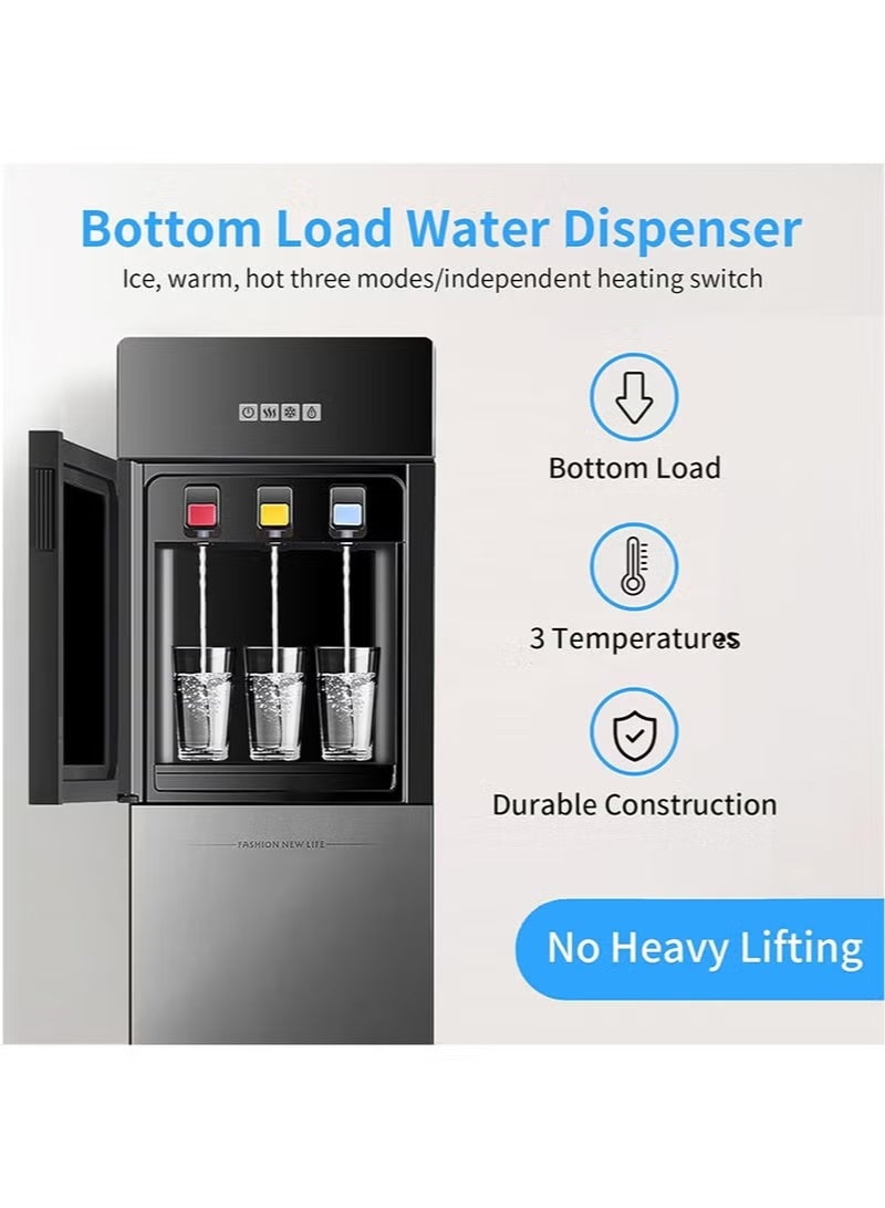 WALALLA Water Dispenser Bottom Loading, Large Capacity Tri Temp Dispense, Hot, Warm & Cold, 3 Temperature Spouts Holder For Home, Office, Coffee Tea Bar and Dorm,Black - Image 2