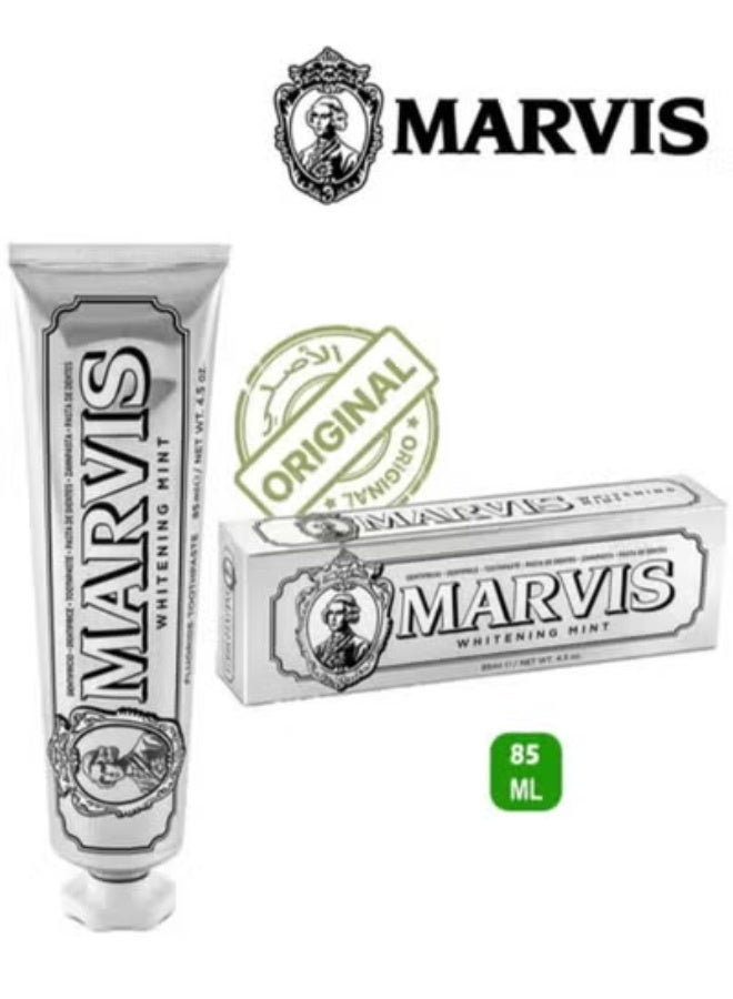 Marvis Whitening Mint Toothpaste - 85ml/4.4 oz Packed with Xylitol for Effective Teeth Whitening and Fresh Breath - Image 1