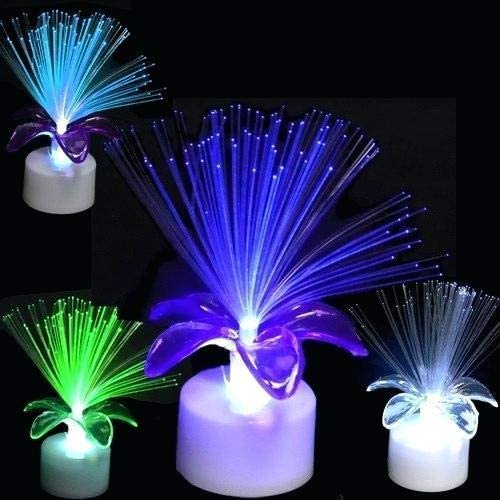 advancedestore Fiber Optic Light Color Changing LED Mini Centerpieces Pot Lamp LED Lights Battery Operated for Car Dashboard Home Decoration Diwali Christmas Pack of 3 - Image 3