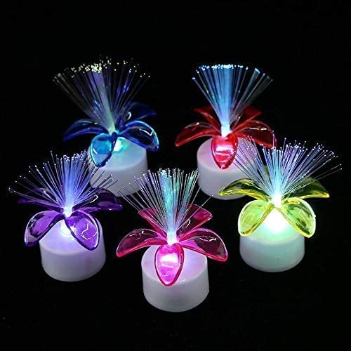 advancedestore Fiber Optic Light Color Changing LED Mini Centerpieces Pot Lamp LED Lights Battery Operated for Car Dashboard Home Decoration Diwali Christmas Pack of 3 - Image 2