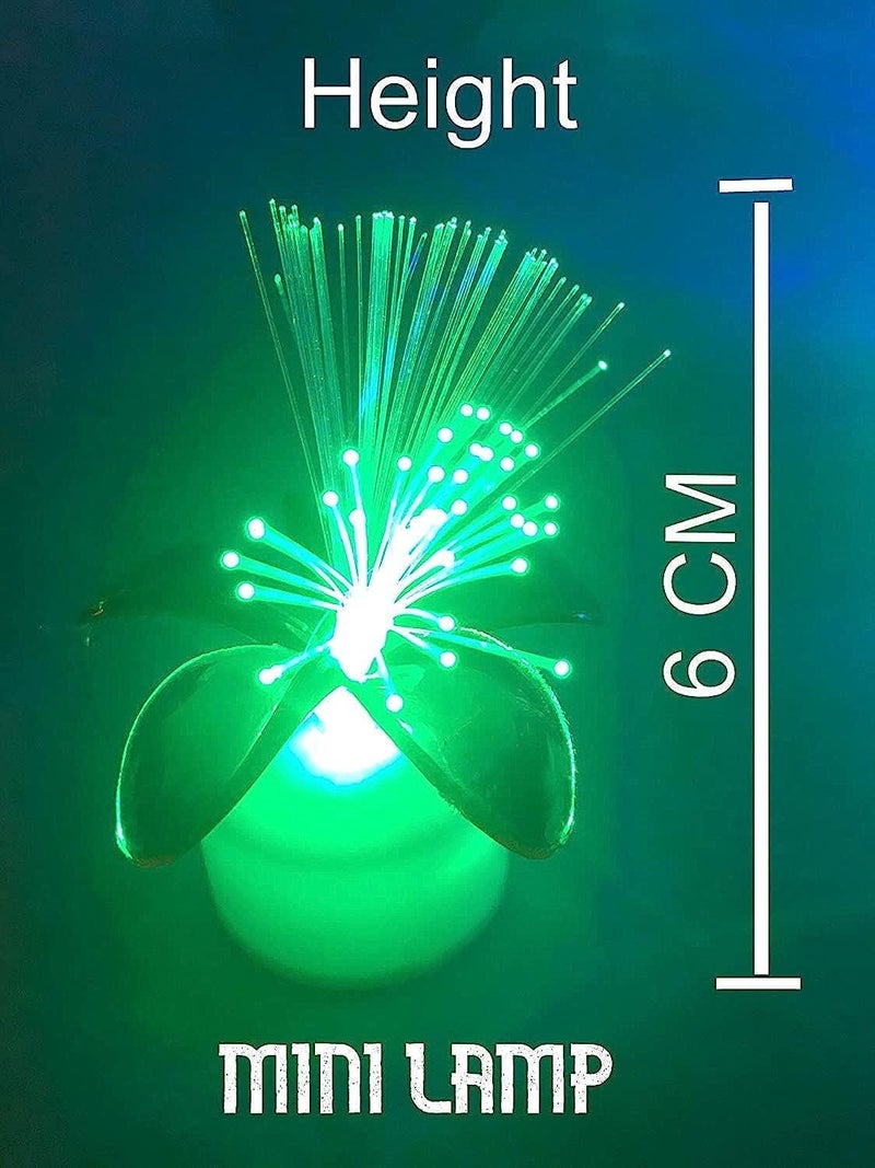 advancedestore Fiber Optic Light Color Changing LED Mini Centerpieces Pot Lamp LED Lights Battery Operated for Car Dashboard Home Decoration Diwali Christmas Pack of 3 - Image 5