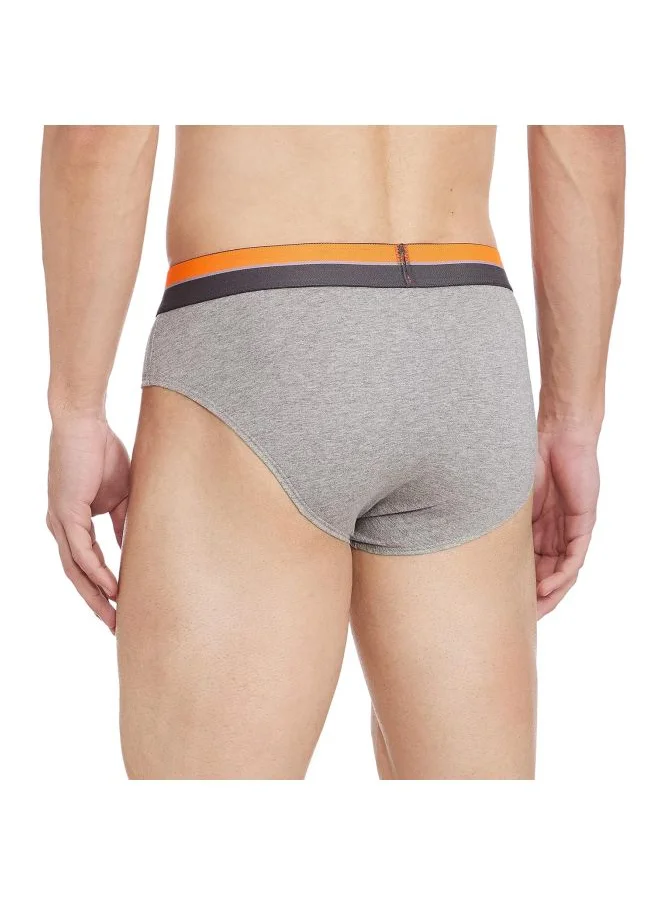 JOCKEY Jockey Men Cotton Briefs Pack of 1 FP01 Grey Melange and Neon Yellow Large Grey Melange and Neon Yellow L