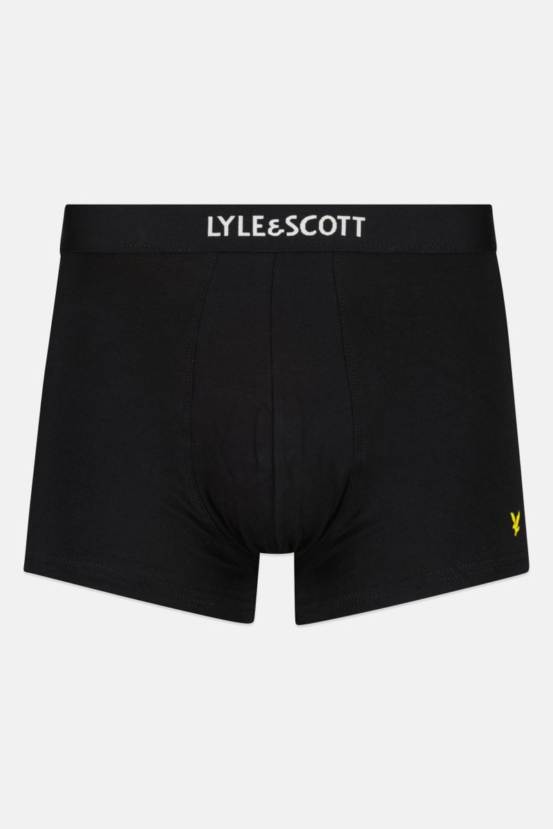 Lyle & Scott Men 3 Pack Brand Logo Trunks, Black - Image 2