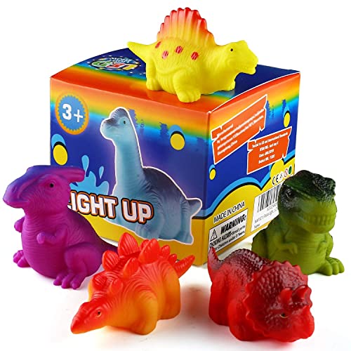 MAPIXO 6 Packs Light-Up Floating Dinosaur Bath Toys Set, for Baby Toddler Nephew in Birthday Christmas Easter , Great Water Bathtub Shower Pool Bath Toy for Children Preschool - Image 3