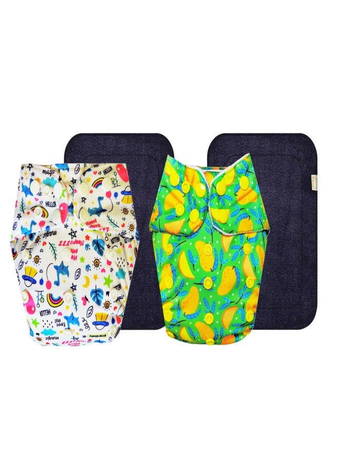 Dumbledo Premium Cloth Diaper with Black Insert (Pack of 2) | Snug Fit | Reusable & Washable | Travel Friendly | All-Day Wear | 3 Months - 3 Years | Unisex Baby - Image 1