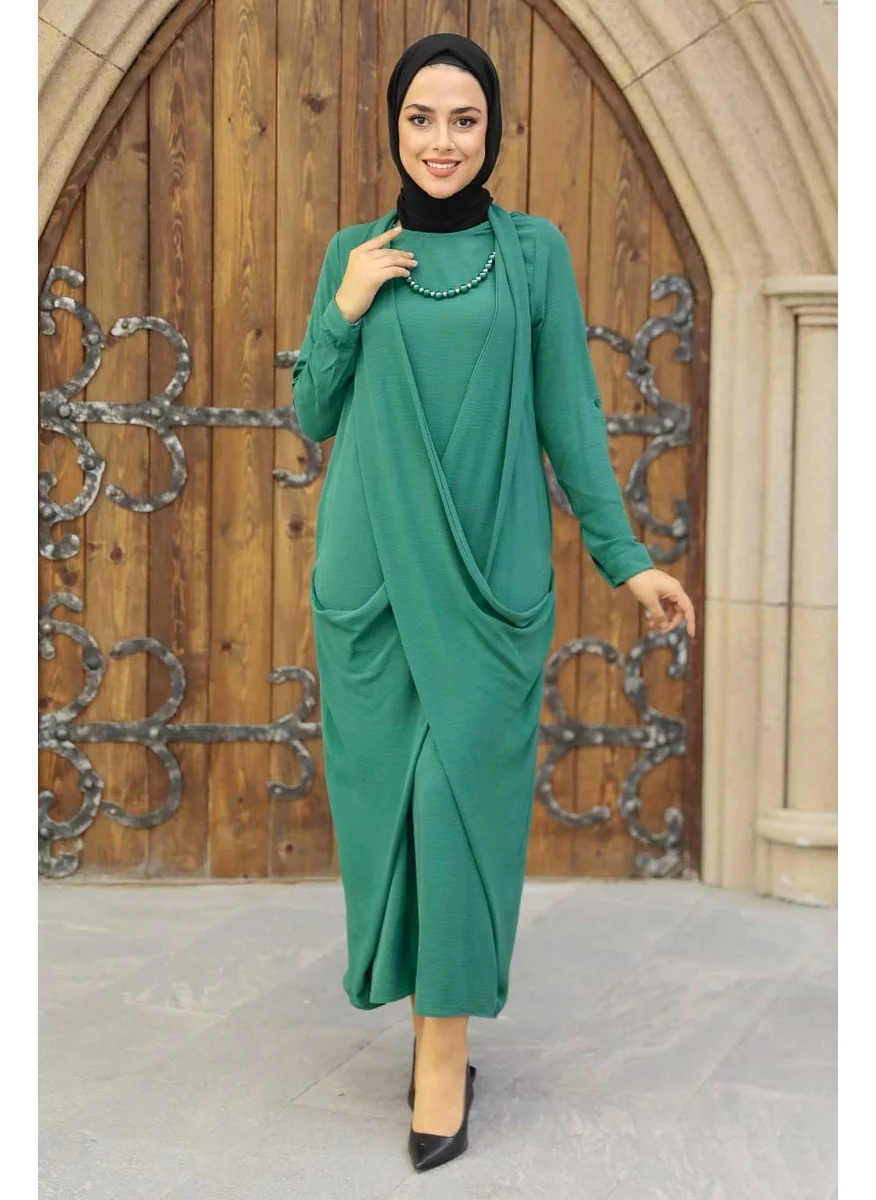 Neva Style - Green Hijab Dress 34281Y