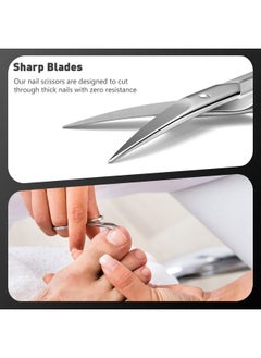 BEZOX BEZOX Nail Scissors with Sharp Curved Blade - Nail Maintenance Toenail and Fingernail Scissor with Ergonomic Design for Men & Women  - Image 3