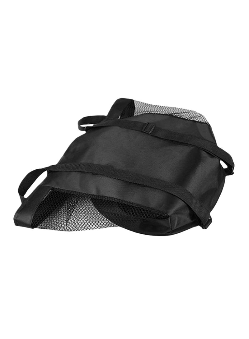 اعاره حقيبة ظهر لكرة السلة برباط وحقيبة كرة سلة وحقيبة شبكية لتخزين كرة القدم وحقيبة تخزين كرات الكرة الطائرة الخارجية 32 سم، لون أسود - Image 3