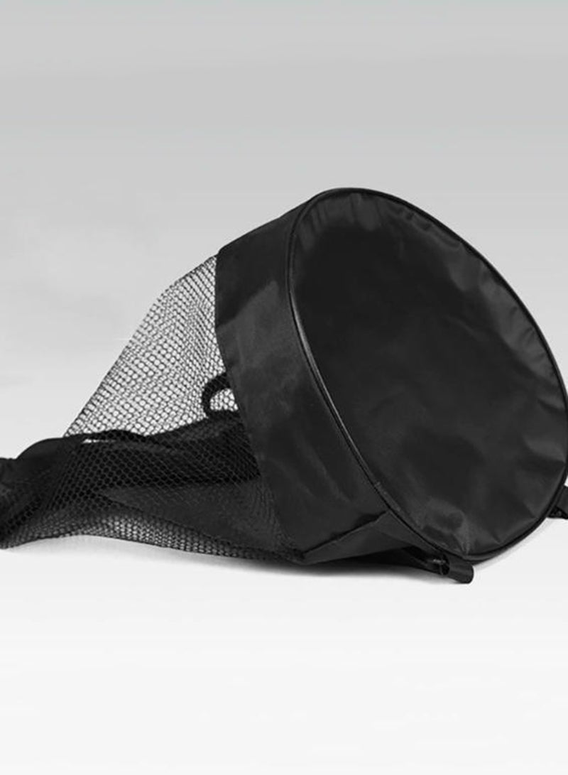 اعاره حقيبة ظهر لكرة السلة برباط وحقيبة كرة سلة وحقيبة شبكية لتخزين كرة القدم وحقيبة تخزين كرات الكرة الطائرة الخارجية 32 سم، لون أسود - Image 2