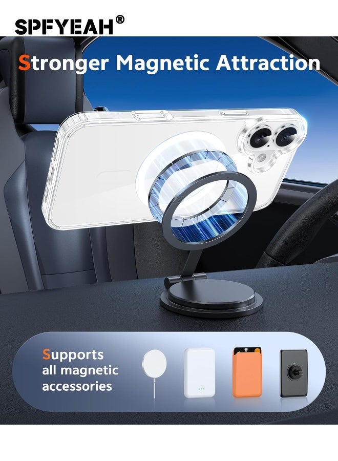 SPFYEAH [3-in-1] iPhone 17 Case with HD Tempered Glass Screen Protector & Camera Lens Protector, MagSafe-Compatible Rugged Shockproof Cover, Anti-Yellowing Clear Bumper Case, Anti-Scratch & Anti-Fingerprint Design (Clear Magnetic) - Image 4