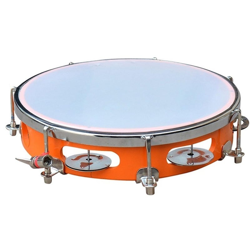 Device Of Urban Infotech طبلة التامبورين الموسيقية متعددة الألوان، جرس معدني دافلي، آلات إيقاع للأطفال، حفلات KTV، الكنيسة (8 بوصة) - Image 1