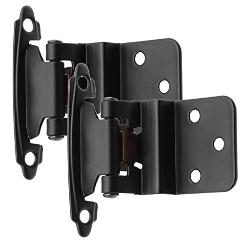 Donanim 50 Pack (25 Pairs) 3/8" Inset Matte Black Cabinet Hinge,Self Closing Hinges for Kitchen/Bathroom/Furniture Cabinets & Doors,Decorative Cabinet Hardware Kitchen Cabinet Hinges - Image 1
