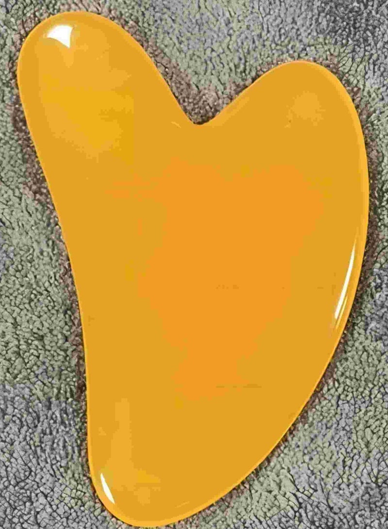 ORiTi Heart Shaped Gua Sha Board Resin Body Massager for Wrinkle Removal andSkin Care - Yellow - Image 1