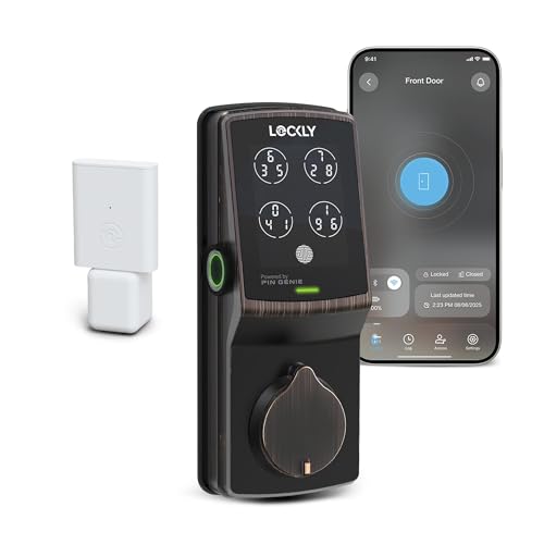 Lockly Secure Pro Wi-Fi Smart Door Lock, Keyless Entry with PIN Genie® Digital Keypad, 3D Biometric Fingerprint Sensor Front Door Lock Deadbolt, Voice Control & Auto Lock - Left Fingerprint Edition - Image 1